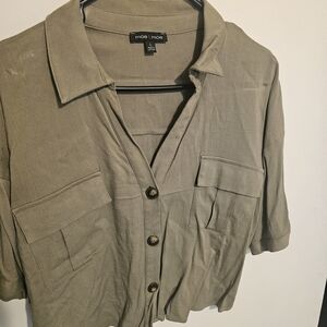 Moa Moa Olive Button-Up Shirt